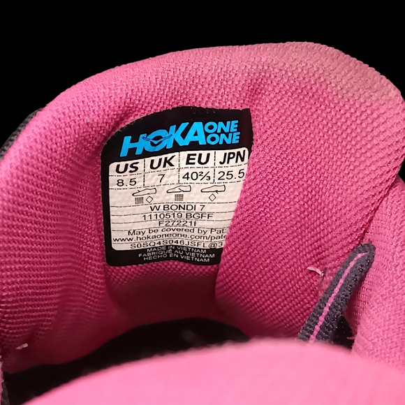 Hoka Bondi 7 Blue Graphite/Festival Fuchsia Running Shoes Women's Size 8.5 GUC - Picture 11 of 12
